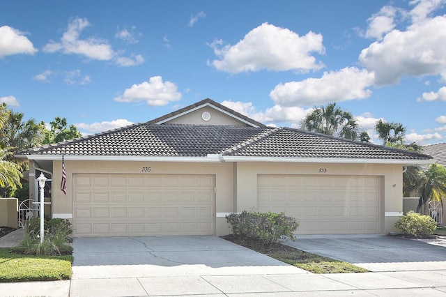 view of front of home featuring a garage