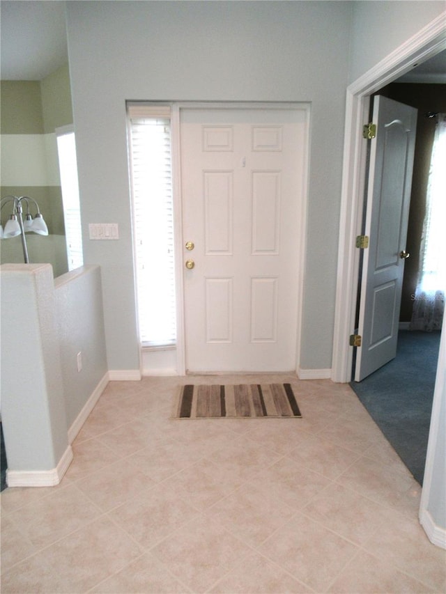 view of tiled entrance foyer