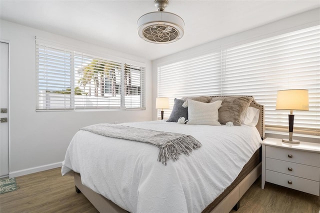 bedroom featuring dark hardwood / wood-style floors