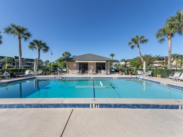 view of pool featuring a patio area