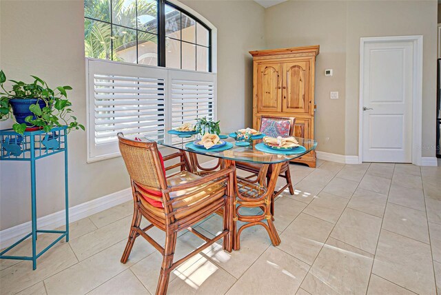 view of tiled dining area