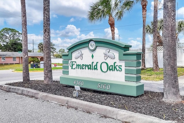 view of community sign