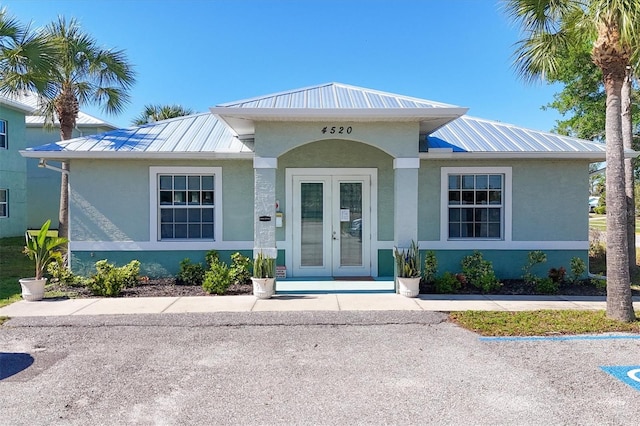 view of front of house featuring french doors