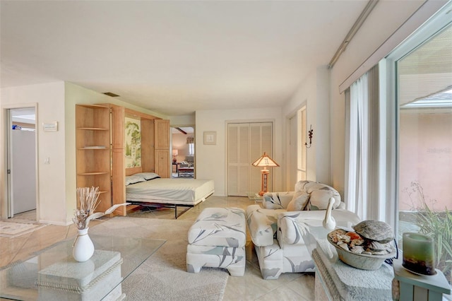 view of tiled living room