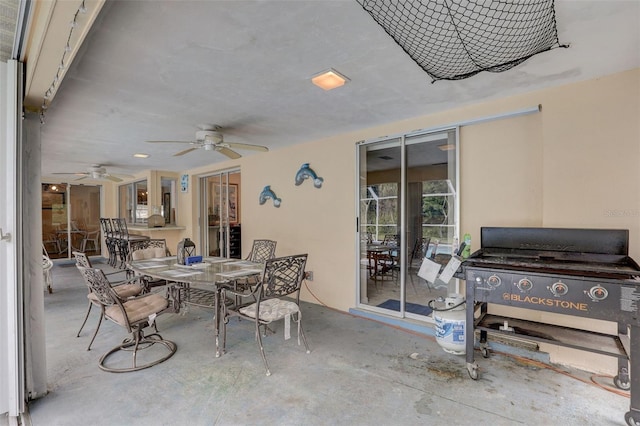 view of patio with ceiling fan