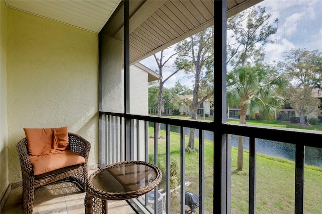 balcony with a water view