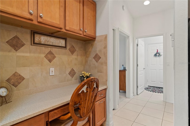 kitchen with light tile floors