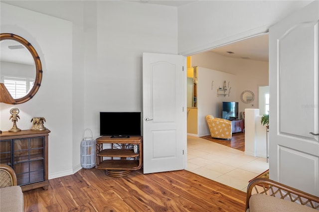 view of tiled living room