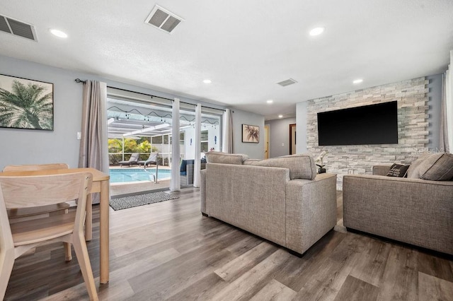 living room featuring hardwood / wood-style flooring