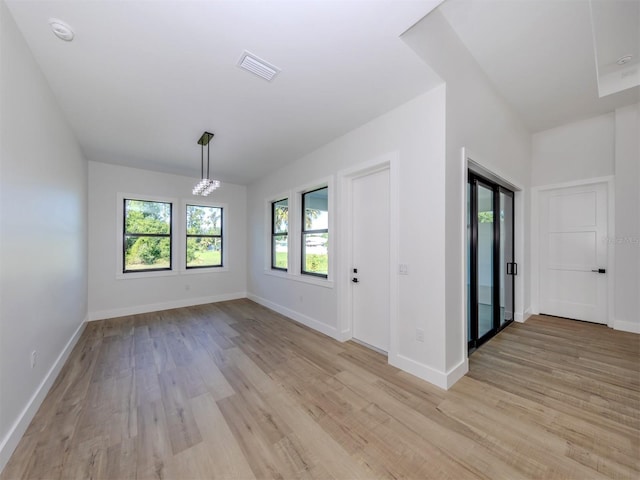 empty room featuring light wood-type flooring