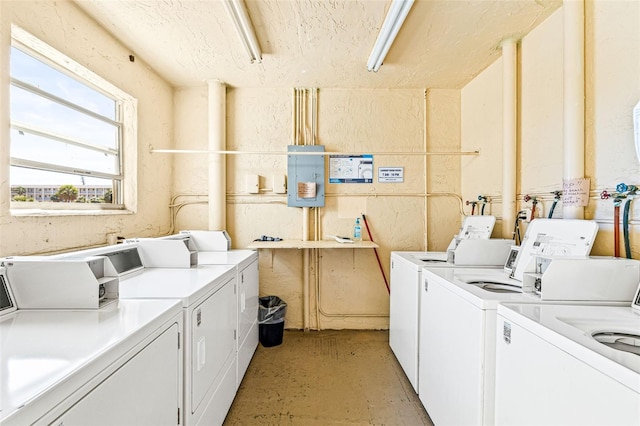 laundry room featuring separate washer and dryer and electric panel