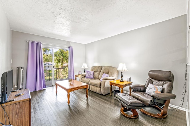 living room with hardwood / wood-style flooring