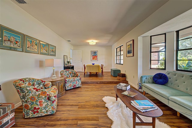 living room featuring hardwood / wood-style flooring