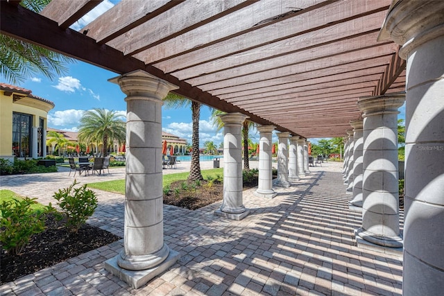 view of patio with a pergola