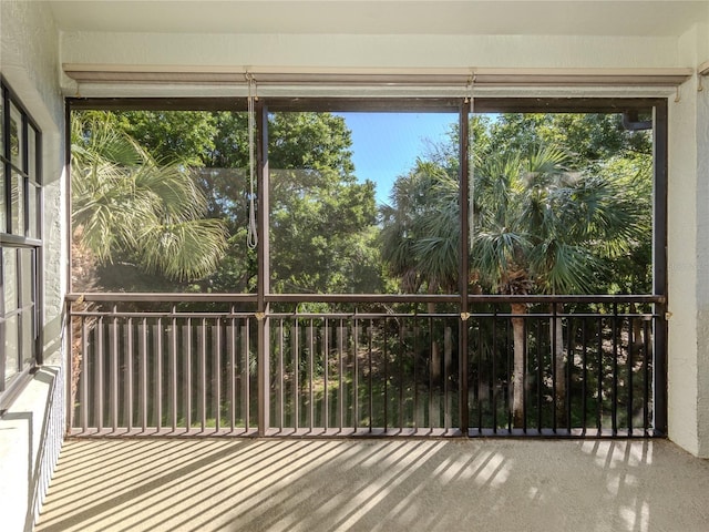 view of unfurnished sunroom