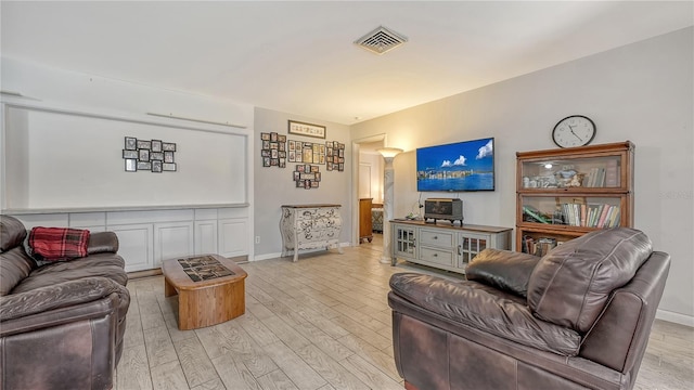 living room featuring light hardwood / wood-style floors