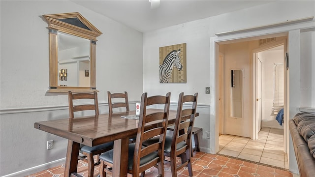 view of tiled dining room