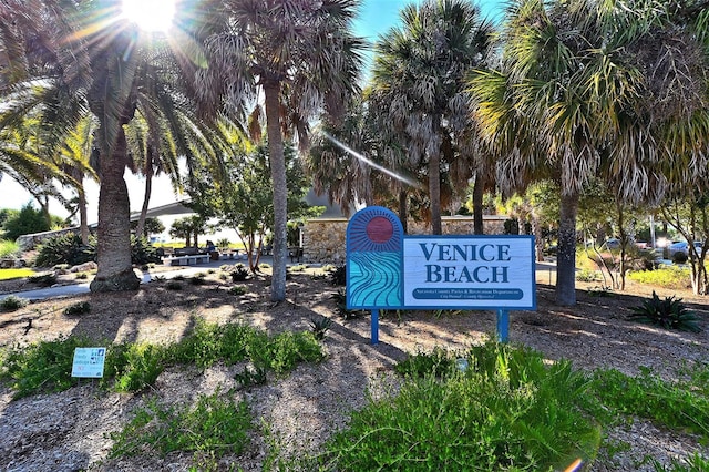 view of community sign