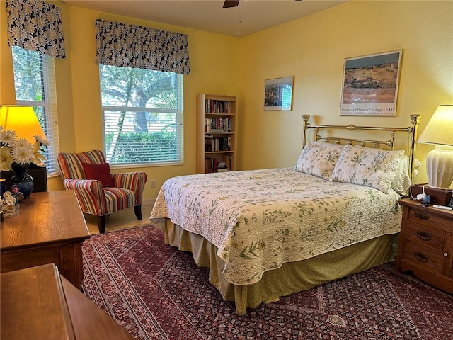 bedroom featuring ceiling fan