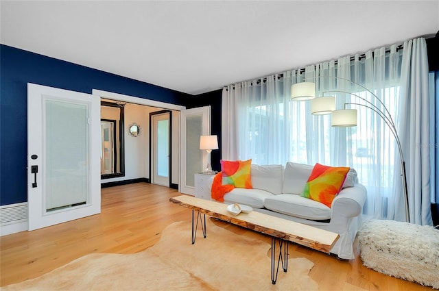 living room featuring hardwood / wood-style flooring