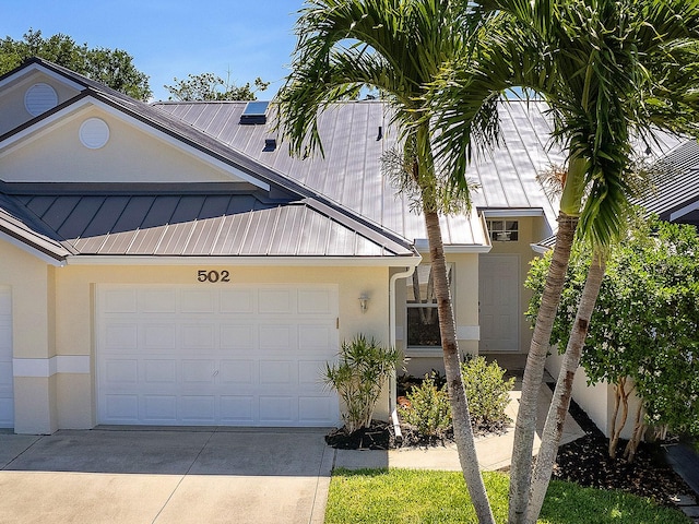 exterior space featuring a garage