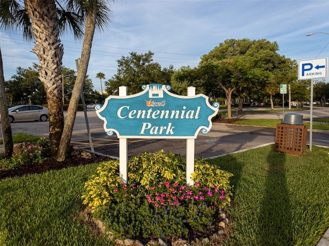 view of community sign