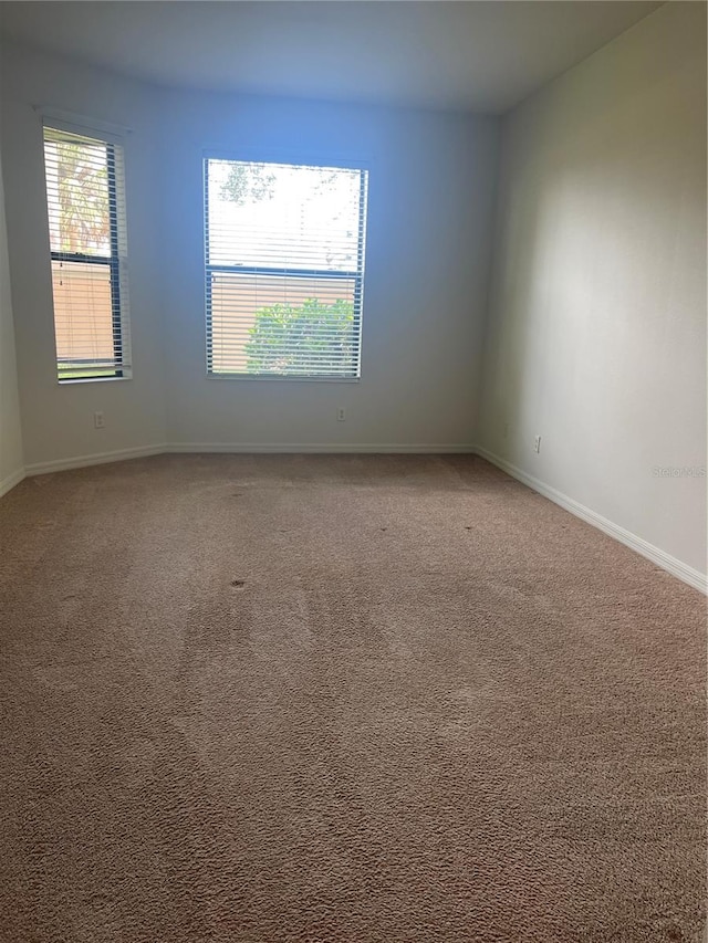 empty room with a healthy amount of sunlight and carpet flooring