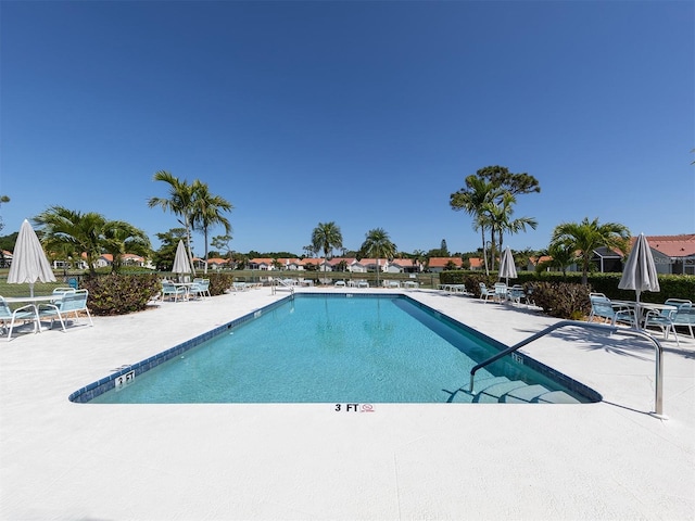 view of pool with a patio area