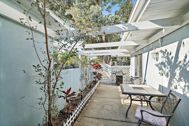 view of patio / terrace with a pergola