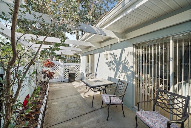 view of patio / terrace with a pergola