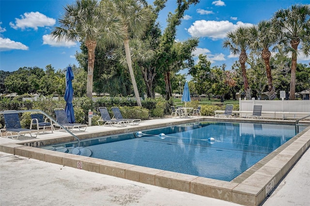 view of pool with a patio