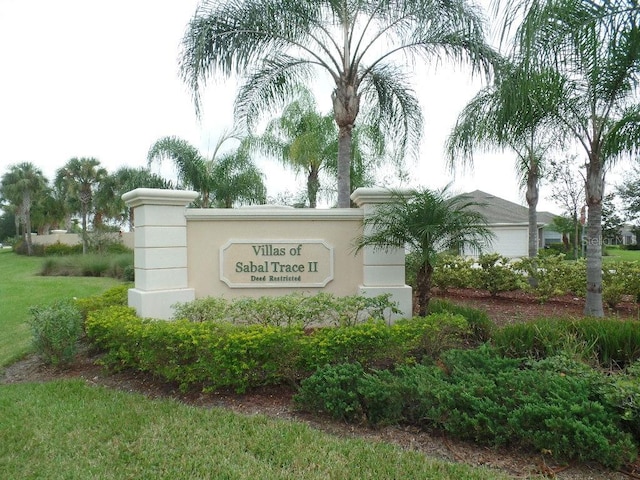 view of community sign