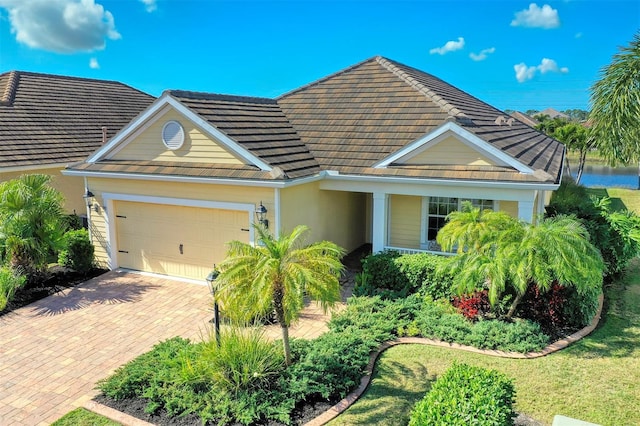 view of front of house with a garage