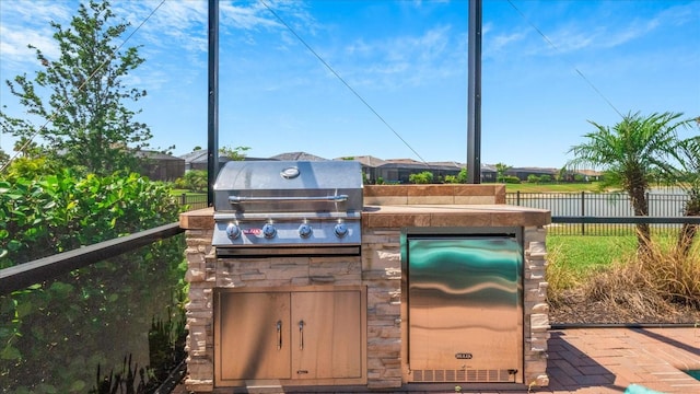 view of terrace featuring a grill and area for grilling