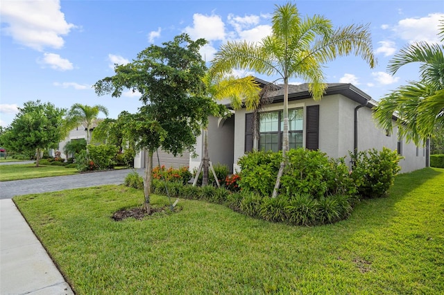 view of front of home with a front yard