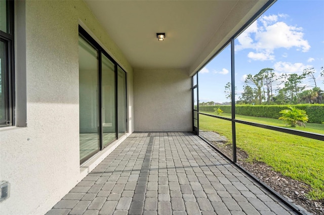 view of unfurnished sunroom