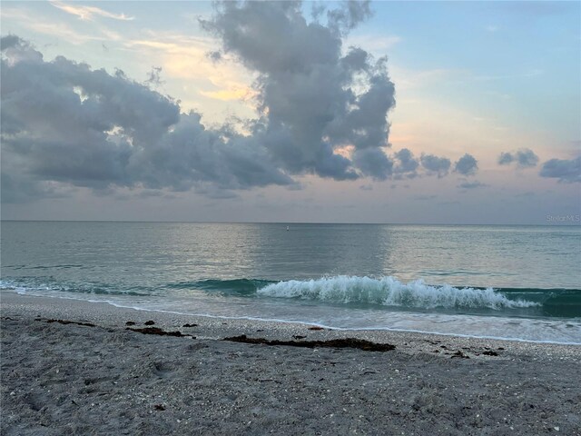 property view of water with a beach view