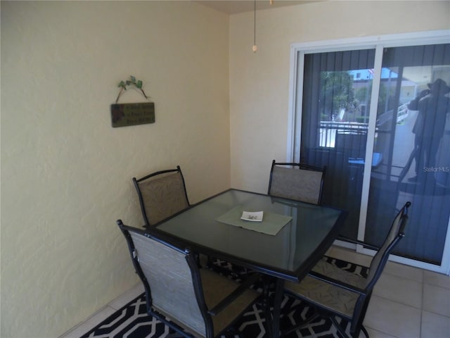 view of tiled dining area