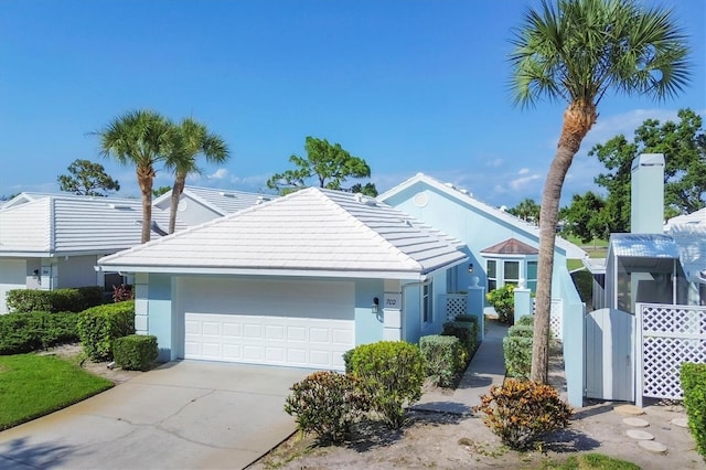 view of front of home with a garage