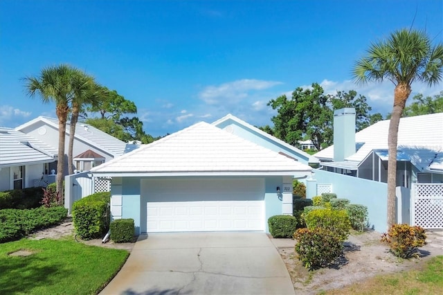 view of front of property featuring a garage