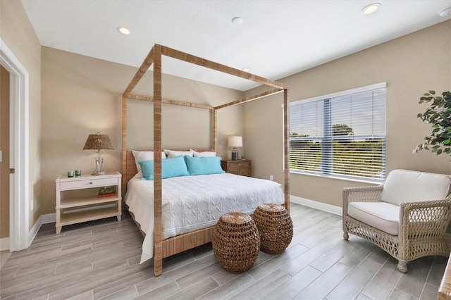 bedroom featuring light hardwood / wood-style flooring