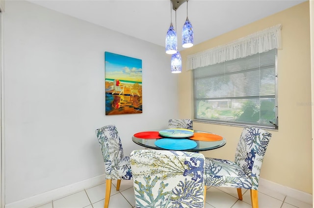 view of tiled dining area