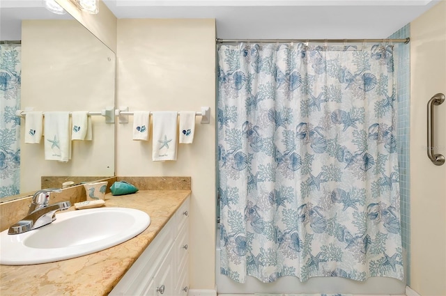 bathroom with vanity with extensive cabinet space