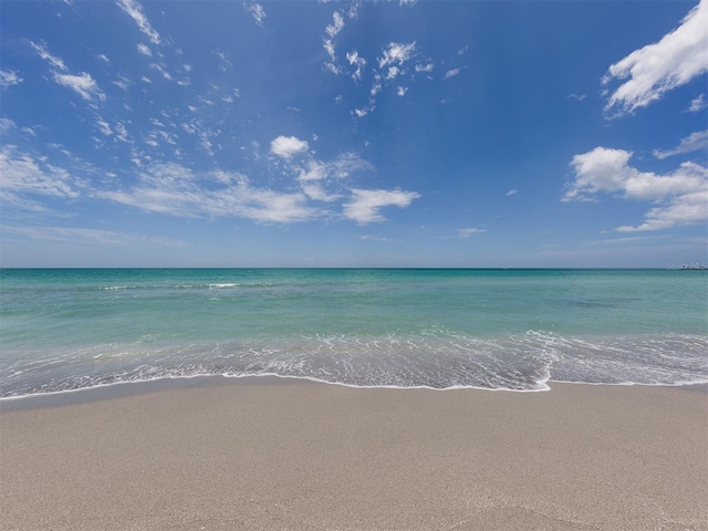 view of water feature featuring a beach view