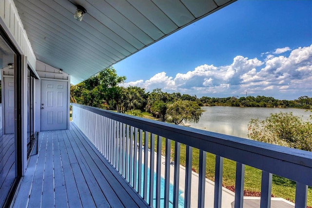 balcony with a water view