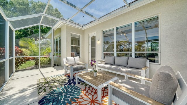 sunroom / solarium with vaulted ceiling and plenty of natural light