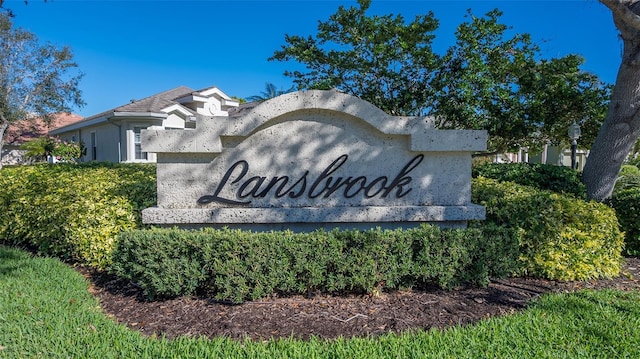 view of community sign