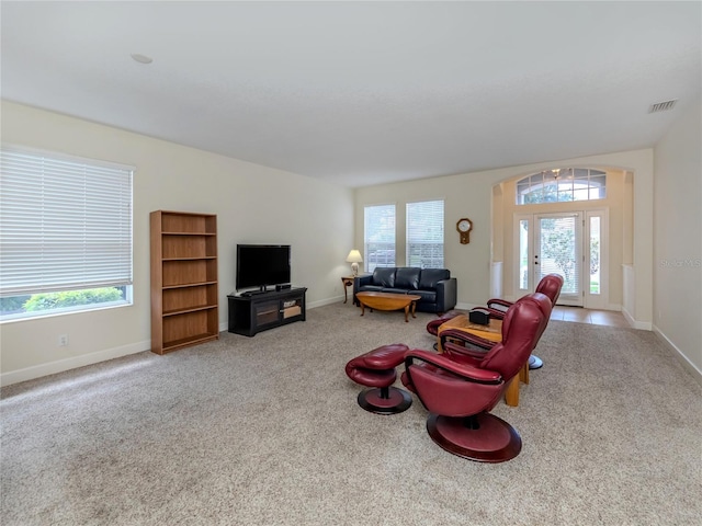 view of carpeted living room