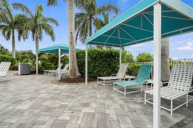 view of patio with a gazebo