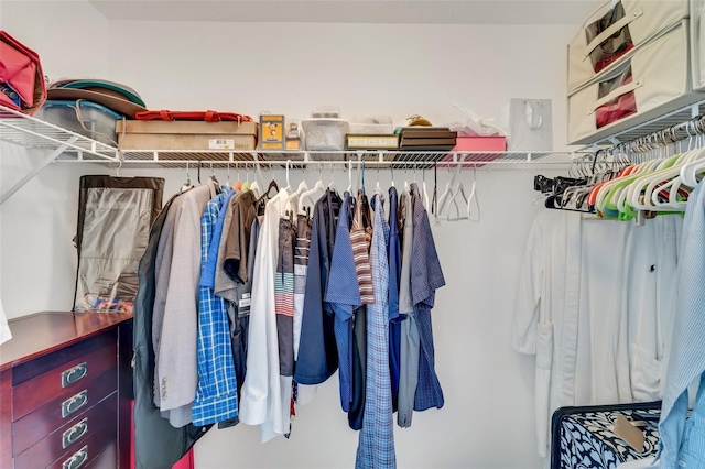 view of walk in closet